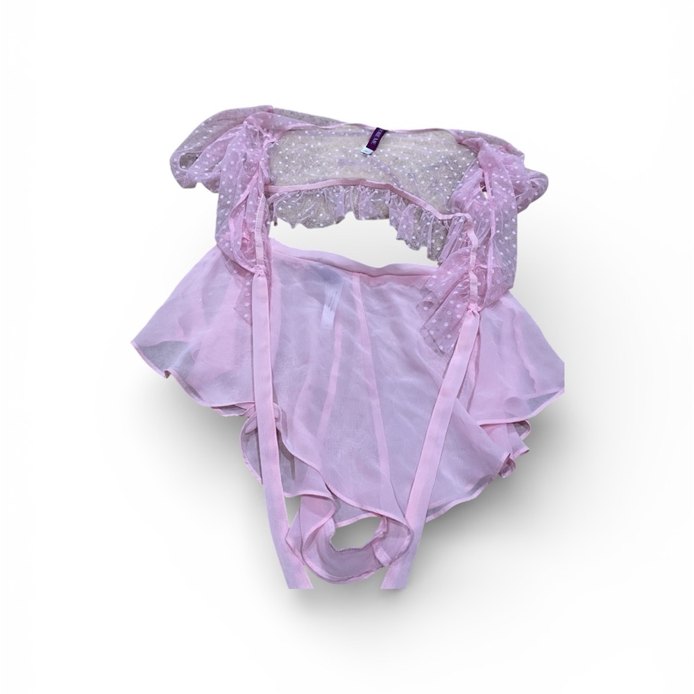 Adore Me Light Pink Lindy crop top and shorts Lingerie-M - Picture 3 of 6